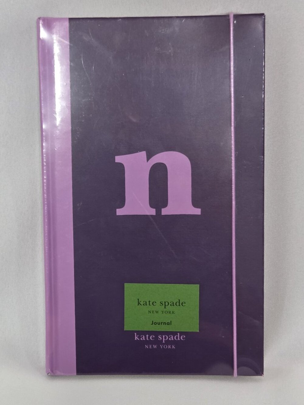 Kate Spade Just Mine Initial Journal N Purple Monogram Bookcloth Notebook NWT
